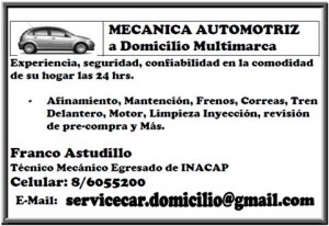 FRANCO ASTUDILLO oficios y profesiones en La Florida |  MECANICO A DOMICILIO MULTIMARCAS , MECANICO A DOMICILIO MULTIMARCAS