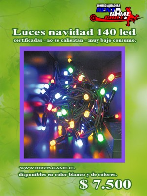 RENTAGAME CHILE oficios y profesiones en La Cisterna |  Luces navidad 140 led, blanca o de colores/ $ 7.500, Rentagame: es lider en iluminacion led