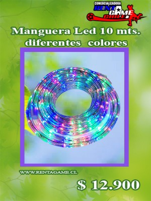 RENTAGAME CHILE oficios y profesiones en La Cisterna |  Manguera led 10 mts. dif. colores o un solo tono / precio : $ 12.900, Rentagame: es lider en iluminacion led