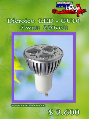 RENTAGAME CHILE oficios y profesiones en La Cisterna |  Dicroico  led - gu10 5 watt  220volt/ luzfria o calida precio: $ 3.600, Rentagame: es lider en iluminacion led
