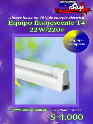 RENTAGAME CHILE oficios y profesiones en La Cisterna |  Equipo fluorescente t4 22w/precio:  $ 4.000, Rentagame: es lider en iluminacion led
