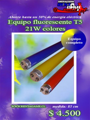 RENTAGAME CHILE oficios y profesiones en La Cisterna |  Equipo fluorescente t5 21w colores/ precio: $ 4500, Rentagame: es lider en iluminacion led