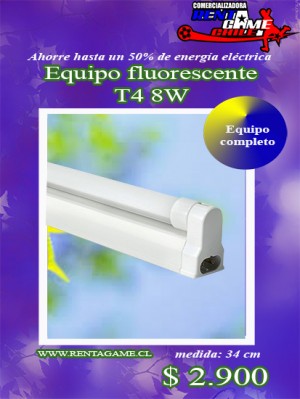 RENTAGAME CHILE oficios y profesiones en La Cisterna |  Equipo fluorescente t4 8w/equipo completo precio:  $ 2.900, Ahorre hasta un 50% de energia electrica