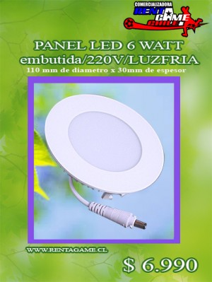 RENTAGAME CHILE oficios y profesiones en La Cisterna |  Panel led 6 watt/embutida/220v/luzfria precio: $ 6.990, Rentagame: es lider en iluminacion led