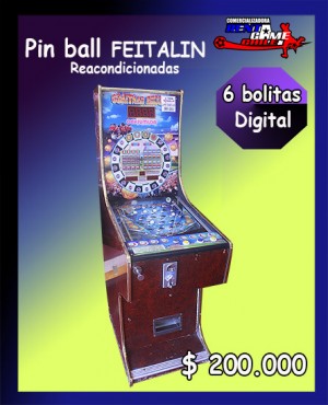 RENTAGAME CHILE oficios y profesiones en La Cisterna |  Pin ball feitalin reacondicionadas, 6 bolitas digital/ $ 200.000, Rentagame: maquinas de juego:  accesorios,repuestos, servicio tecnico