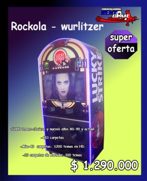 RENTAGAME CHILE oficios y profesiones en La Cisterna |  Rockola - wurlitzer / precio irresistible: $ 1.290.000, Rentagame: maquinas de juego:  accesorios,repuestos, servicio tecnico