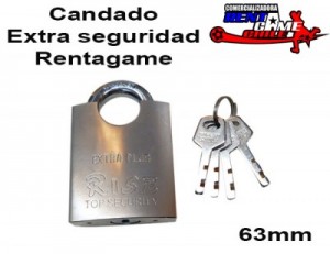 Rentagame chile oficios y profesiones en La Cisterna |  Candado extra seguridad rentagame /63 mm/venta minorista y mayorista, Rentagame: maquinas de juego,accesorios, repuestos y serv. tecnico