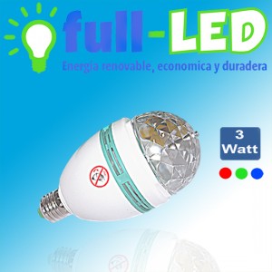 importadora full-led oficios y profesiones en La Cisterna |  Ampolleta  led giratorio multicolor full-led /3 watt, Importadora full-led, es lider en iluminacion led y kit solares