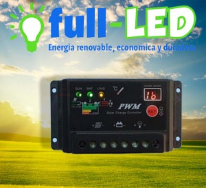 importadora full-led oficios y profesiones en La Cisterna |  Regulador carga solar full-led/10 ah/ 12-24 volt, Importadora full-led, es lider en iluminacion led y kit solares